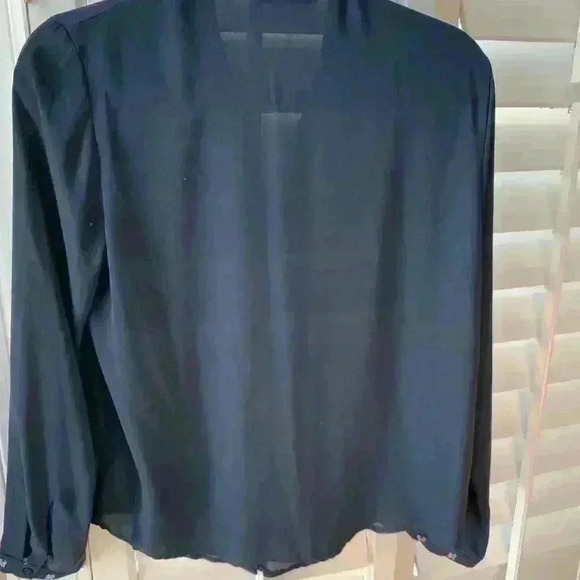 Zara Navy Long sleeve Shirt with rhinestones on collar and cuffs - Picture 5 of 5